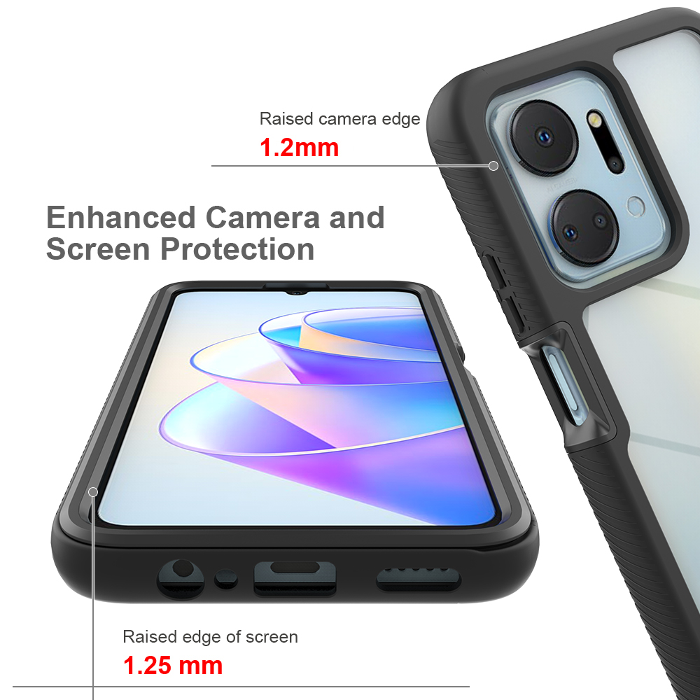 Funda de teléfono transparente a prueba de golpes, Protector de pantalla incorporado, parachoques de TPU, cubierta protectora resistente para HONOR X7A