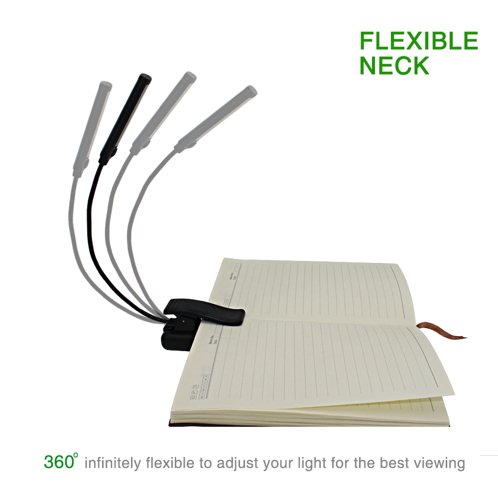 LED USB rechargeable reading book light Lamp Mini Flexible Clip-on built in battery COB note Book lamp Reader Reading table lamp