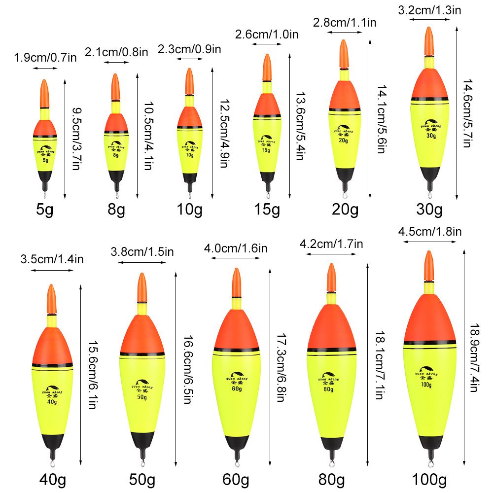 5g-100g Plastic Fishing Night Float Electronic Light Stick Eva Foam Ball Boia Bobber Buoyancy Fishing Accessories