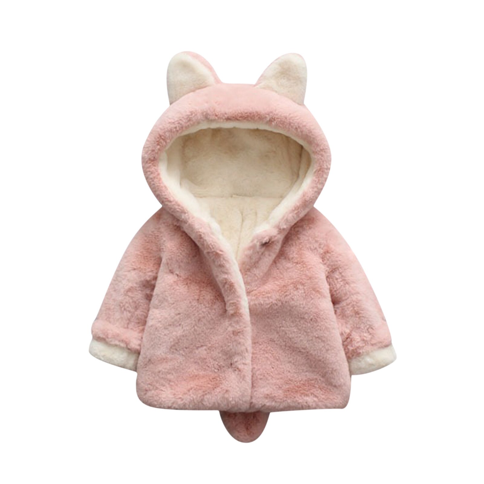 Baby Meisjes Jas Peuter Baby Jongens Meisjes Fleece Winddicht Winterjas Bind Capuchon Uitloper Jas Voor Jongens Jas Kleding: Pink  / 2-3 Years