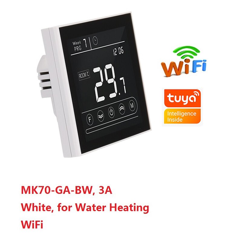 HY525 Water Floor Heating System 3A Smart WIFI Thermostat Central Heating Wiring Centres Hub Controller Actuators for Gas Boiler: MK70-GA-BW