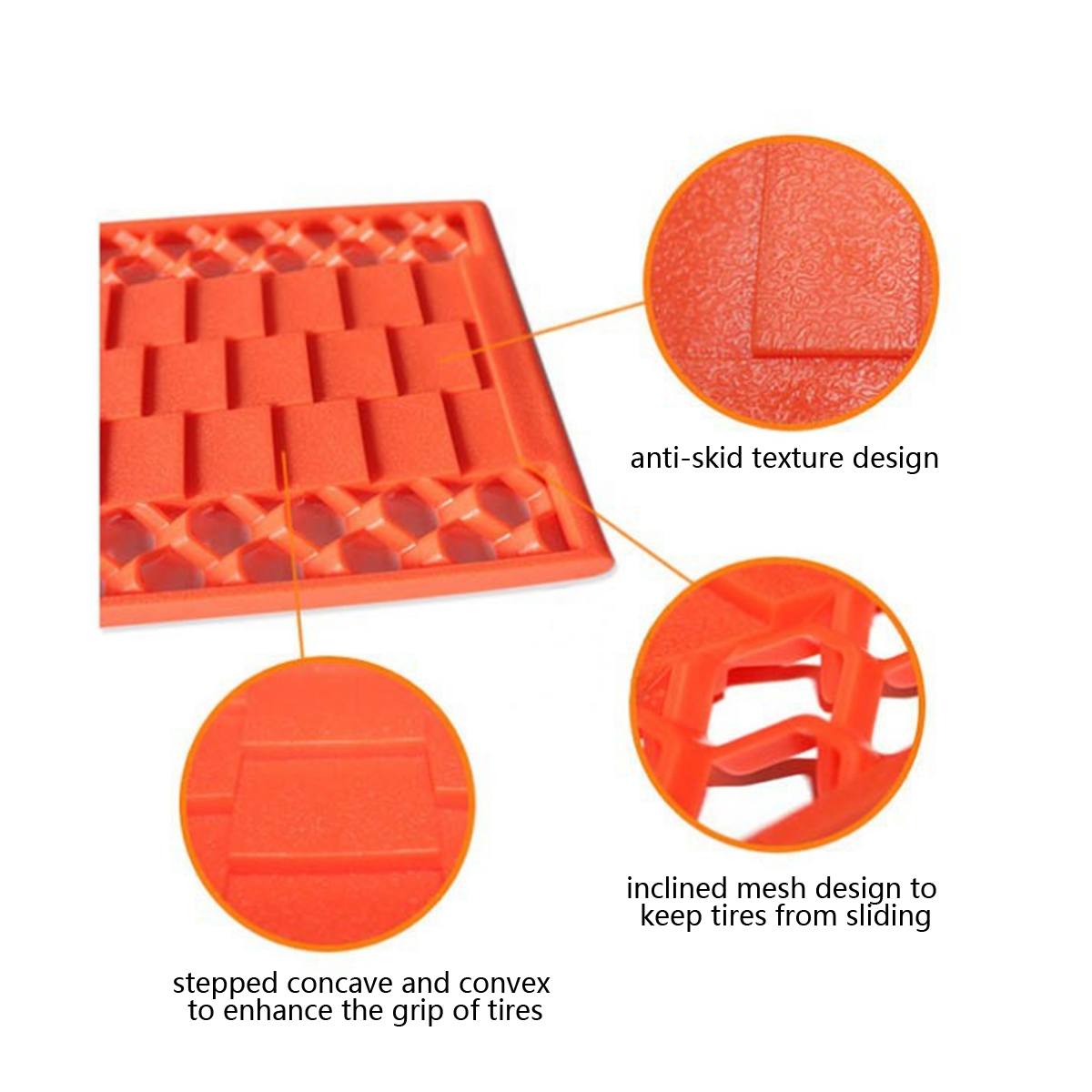 2Pcs/Set Tyre Grip Tracks Car Security Snow Mud Sand Rescue Escaper Traction Tracks Mats Folding Rubber Car Rescue Mats