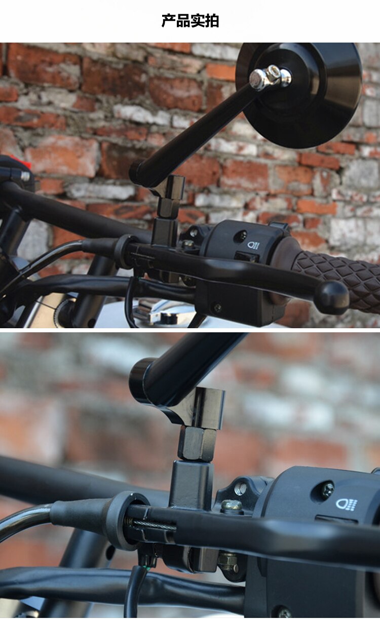 Motorcycle Scooter Black Mirror Adapter M10 M8 10MM 8MM Rearview Mirrors Adapters Right Left Hand Thread Conversion Bolt Screws