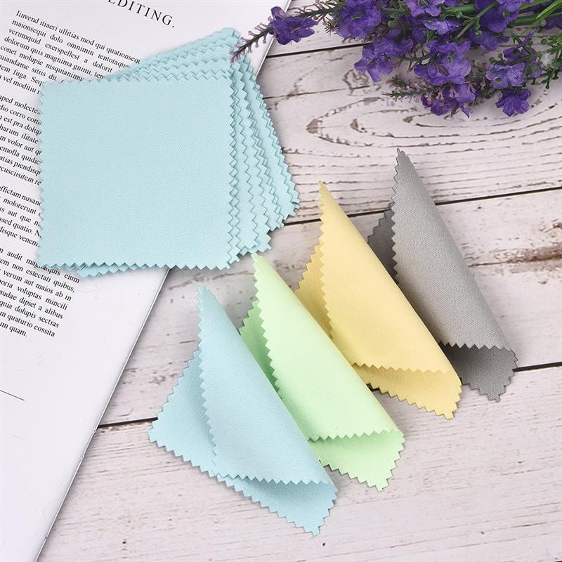10 Pcs 8X8 Cm Schone Poetsdoek Polijsten Doek Voor Sterling Veeg Zilver Goud Platina Ornamenten Anti Dofheid sieraden Gereedschap