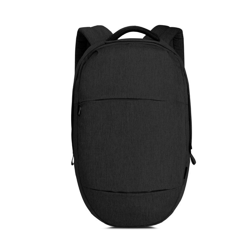 CAI Oval 14 inch Laptop Backpack Men/Women Back Bags Minimalism School Shoulder Shopping Bag Travel Preppy Style: small- black