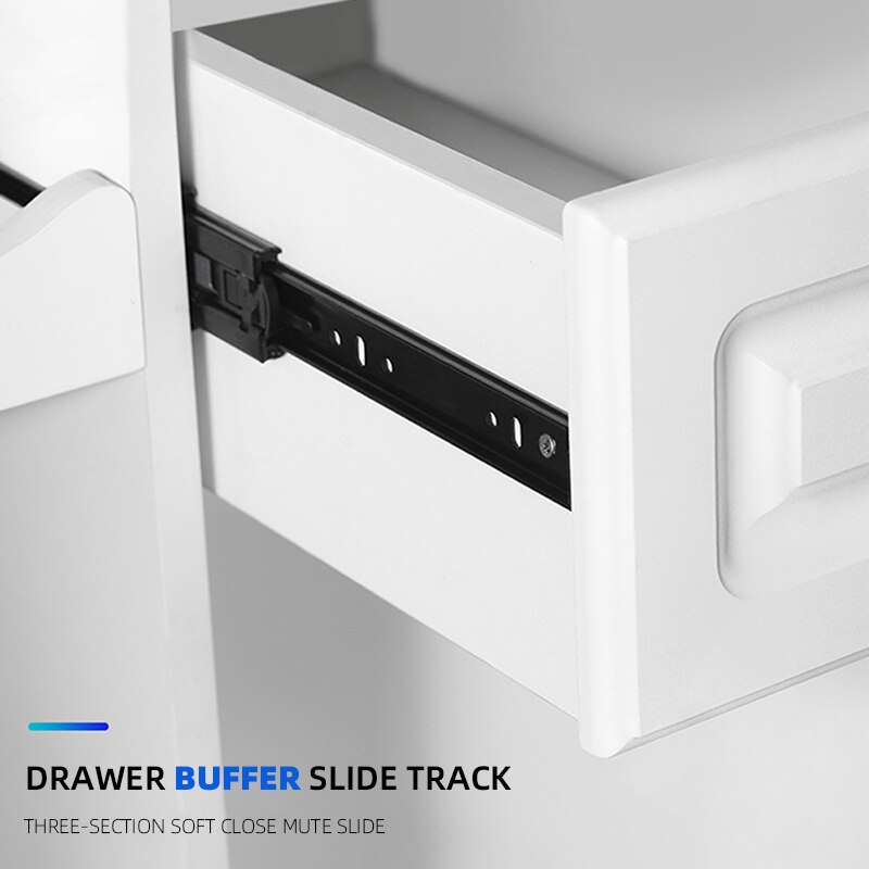 Drawer slide metal buffer mute drawer slide rail soft close drawer guide rail three-section cabinet slide rail furniture