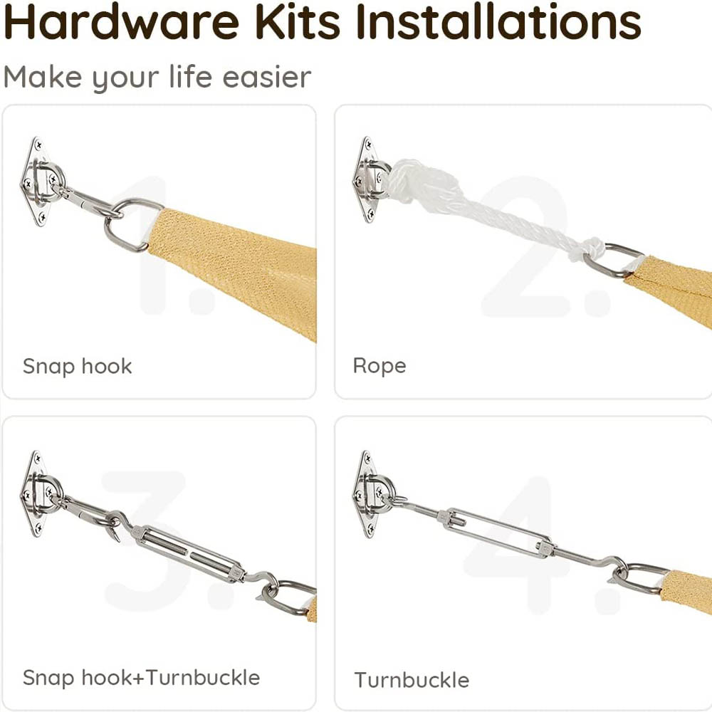 Driehoek Zon Shade Sail Canopy Uv Blok Uv-bestendig Outdoor Patio Stof Onderdak Doek Scherm Luifel Met Hardware Kit