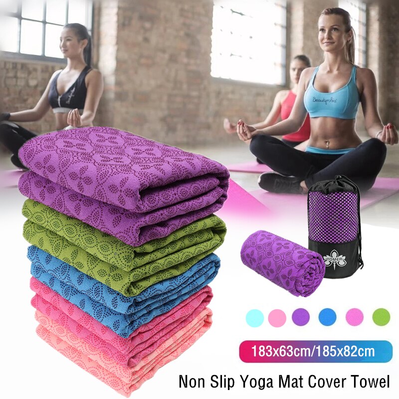 183*63Cm Draagbare Anti-Slip Zweet-Absorberende Yoga Handdoek Doek Mat Ultra-Dunne Yoga Deken handdoek Deken