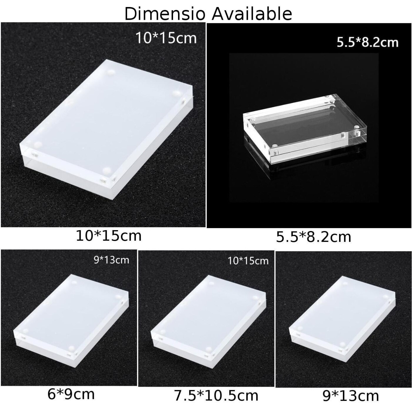 1pc Photo Frame Non-toxic Right Angle Acrylic Photo Frame Set Thickness 0.8+0.8cm Price Tag Certificates Display