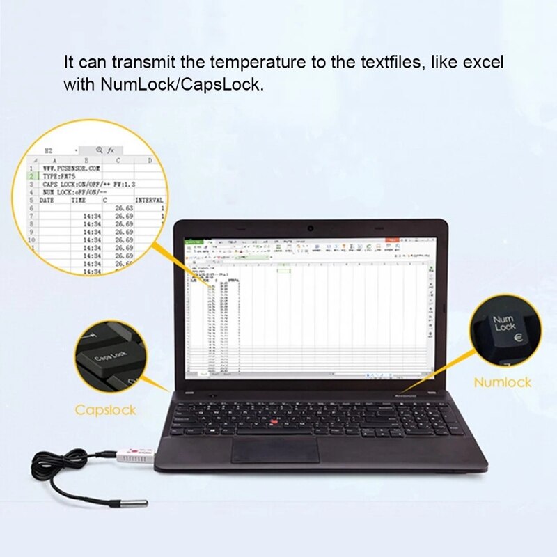 PCsensor USB Thermometer Hygrometer Temperature Sensor Data Logger Recorder for PC Laptop