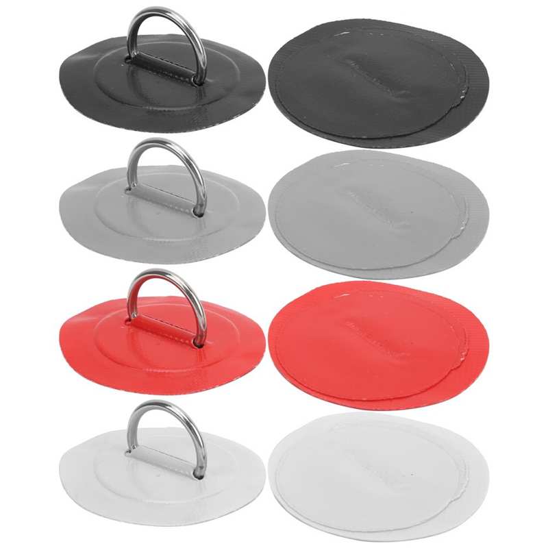 Almohadilla de anillo en D de acero inoxidable, parche para bote inflable de PVC, balsa, bote, canoa, Kayak, tabla de surf, diámetro de 8cm, 4 Uds.