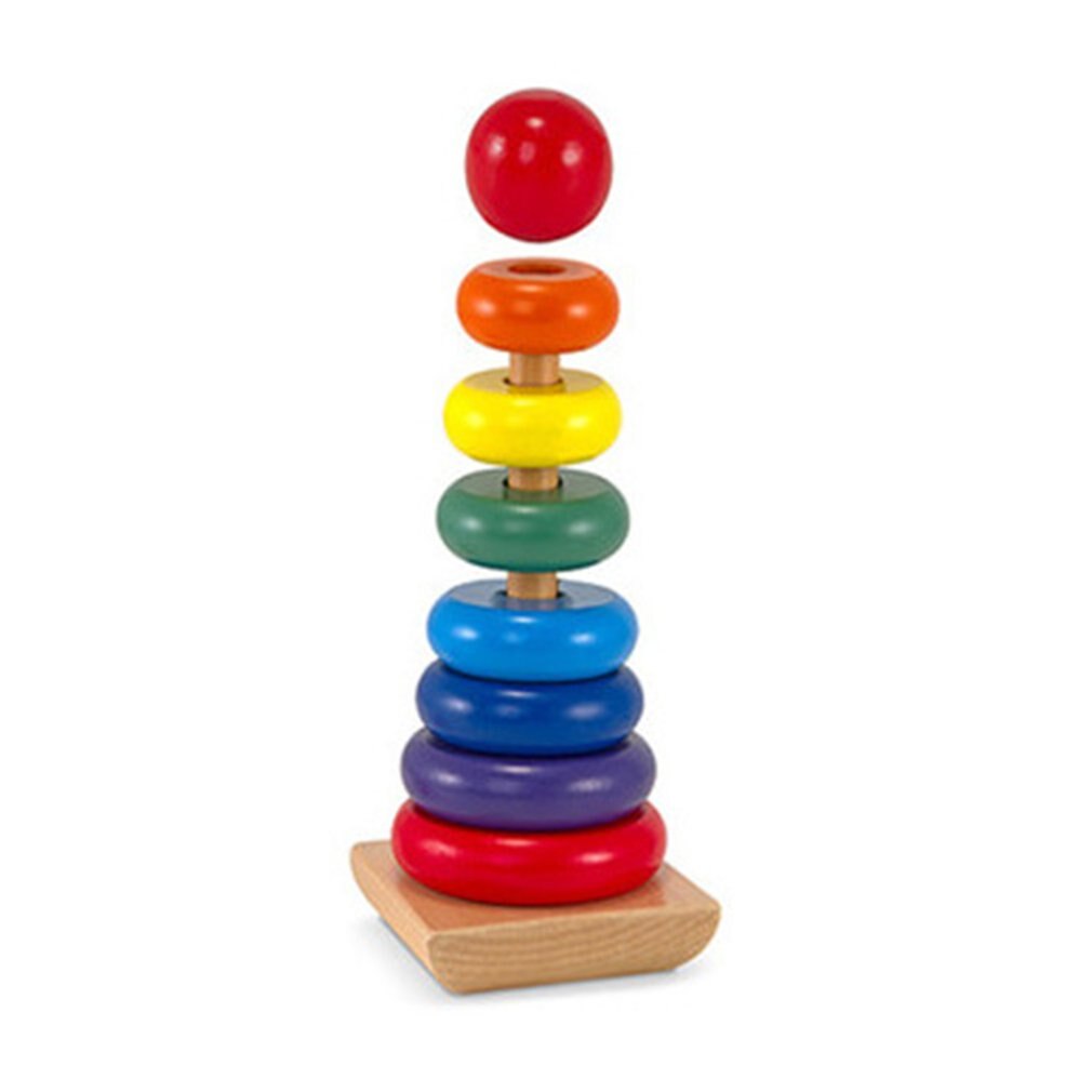 Beautifully Presented Wooden Toy With Classic Learning Activity Rainbow Stacker Superior Craftsmanship Solid Wood Base