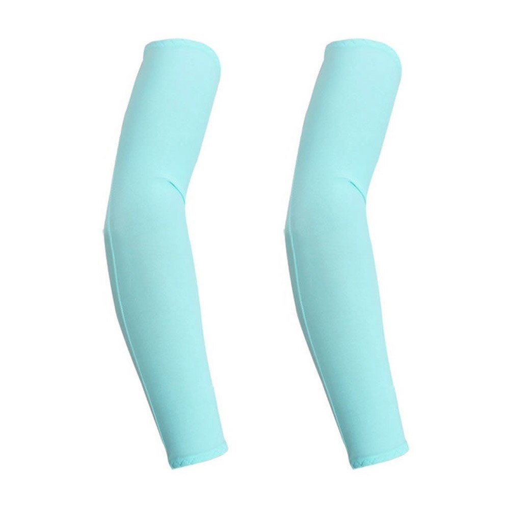 1 par de fundas de brazo bloqueadas con protección solar UV para exteriores, ciclismo, Golf, pesca, escalada BHD2: Green Fingerless Glo