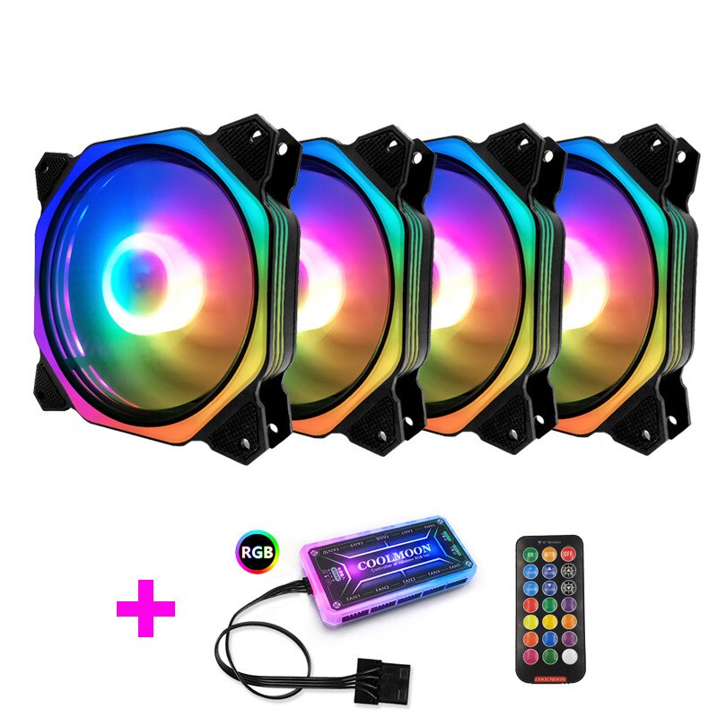 120mm Fan PC Case Fan Cooler RBG Adjustable Computer Cooling Fan Case Glare Red Blue Green White Cooler Fans for Computer