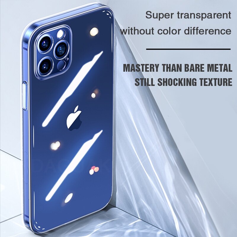 Funda protectora de silicona para iPhone, funda trasera transparente a prueba de golpes para iPhone 11 12 Pro Max 6 7 8 XS MAX X XR