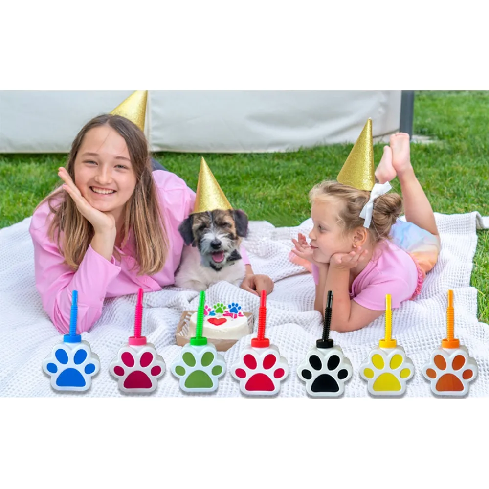 12 Pcs 10 oz Dog Paw Cups with Straw and Lid Dog Themed Party Supplies, Drinking Cup for Birthday Puppy Party Favors Decoration