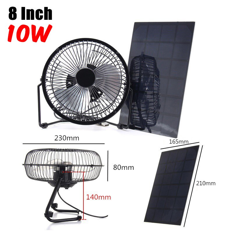 Multifunctionele Solar Fan Usb Mini Fan Thuis Desktop Draagbare Outdoor Koelventilator: 10W