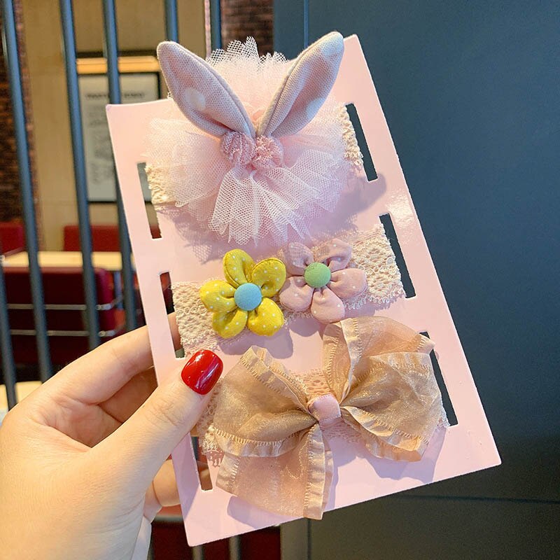 3 stuks/set kanten bloemen prinses baby hoofdbanden schattige strikken meisjes haarband tulband schattige baby hoofdband haaraccessoires