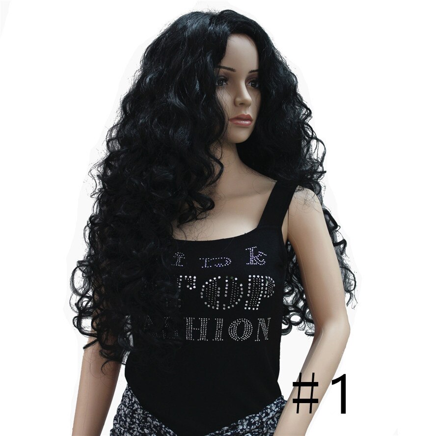 Long Curly Wig Women's Red/Black Synthetic Wigs Hair StrongBeauty: #1