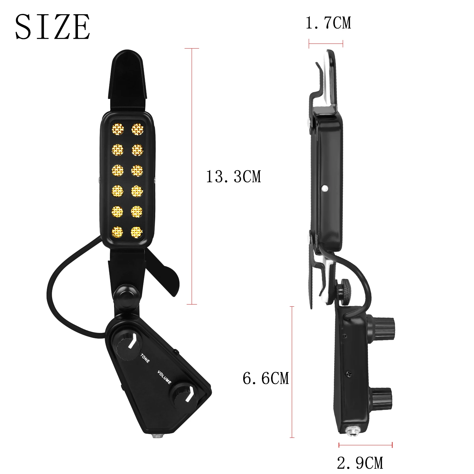 Gitarren-Tonabnehmer, Schallloch-Tonabnehmer für Akustikgitarre, magnetischer Wandler mit Audiokabel, Teile und Zubehör für Gitarreninstrumente