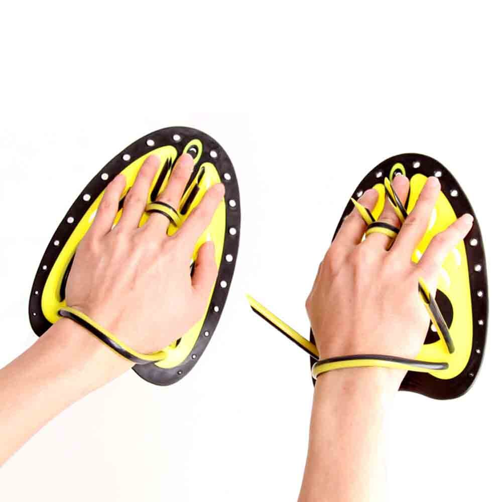 Palas de Entrenamiento de natación profesionales ajustables, aletas de mano, de silicona, hechas a mano, guantes de buceo, palas planas
