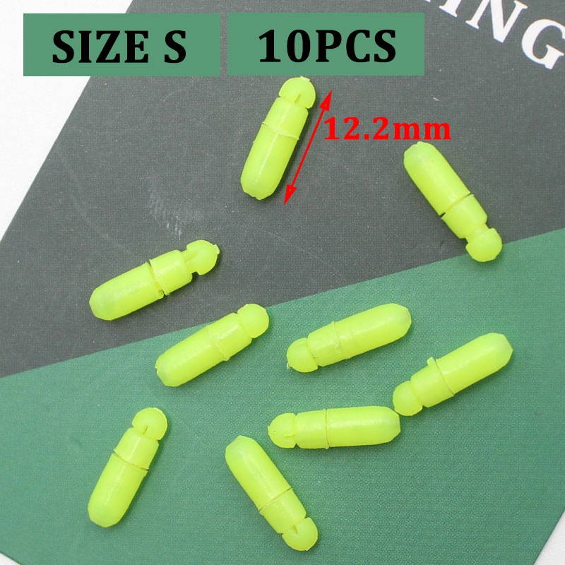 10PCS Pole Elastic Connectors, Size L S Carp Coarse Match Method Feeder Fishing Tackle Tool: Golden