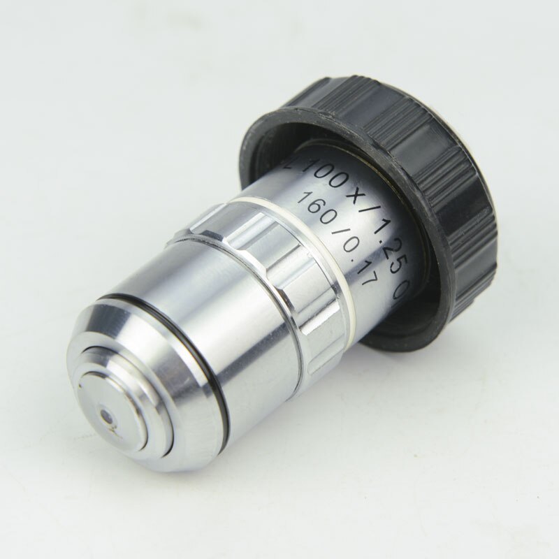 Brand 40X 10X 4X 100X Plan Achromatic Objective DIN Lens Silver Biological Microscope Lenses