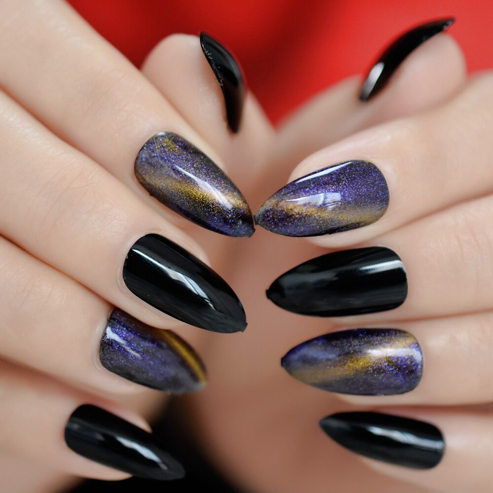 Rode Kat Ogen Nep Nagels Prachtige Uv Gel Nagels Craft Dikke Nail Art Tips Pre-Ontwerpen Herbruikbare Dames Vingernagels met Lijm: L5154