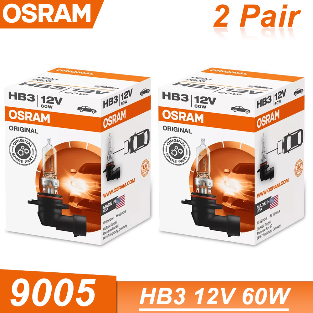OSRAM 9005 HB3 12 V 60 W Halogenlampe 3200 K Standard-Autoscheinwerfer Original-Ersatz-Autolampe Lampe in OEM: Kristallblau