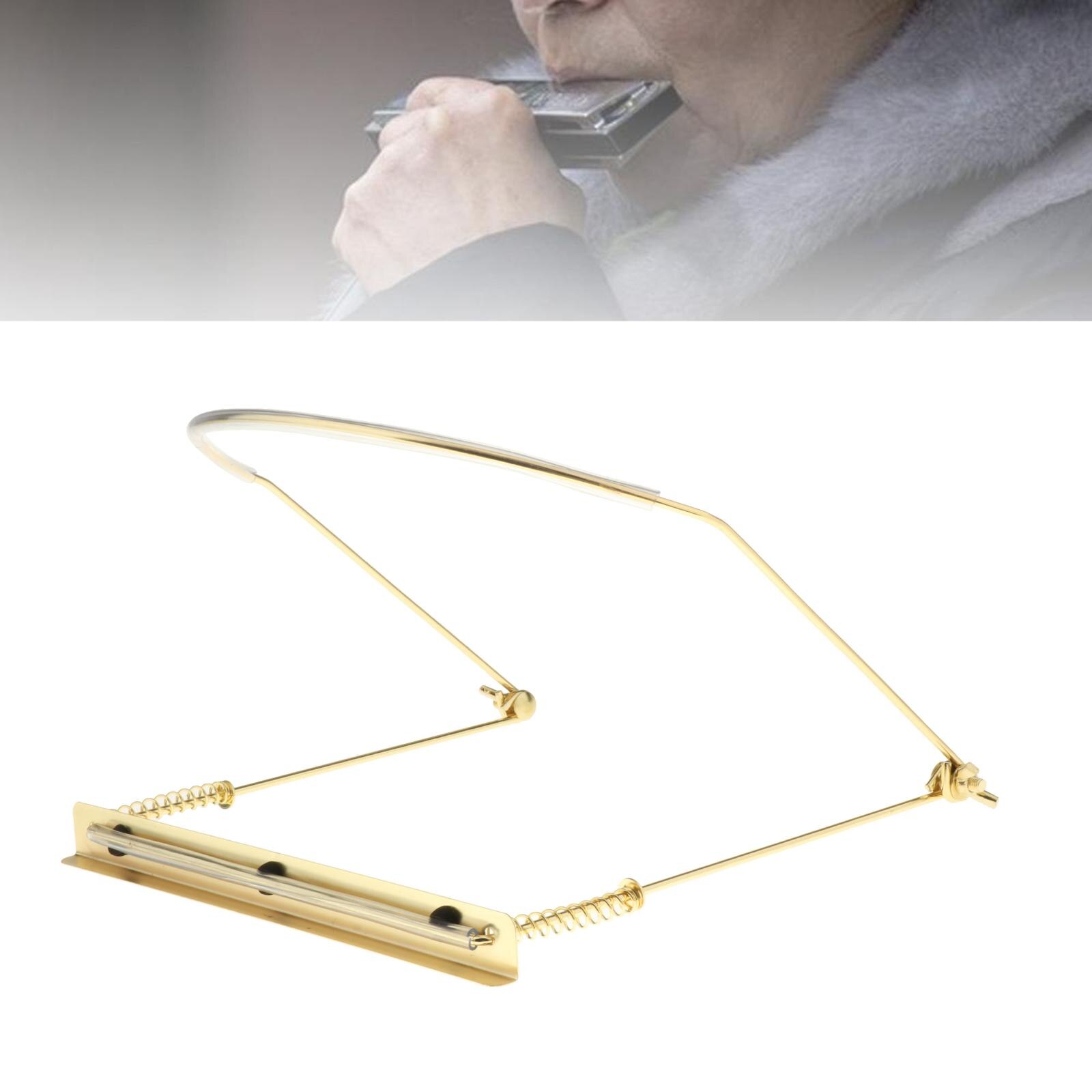 Mundharmonika holder justerbar 10 huller /24 huller halsstativ metalstativ