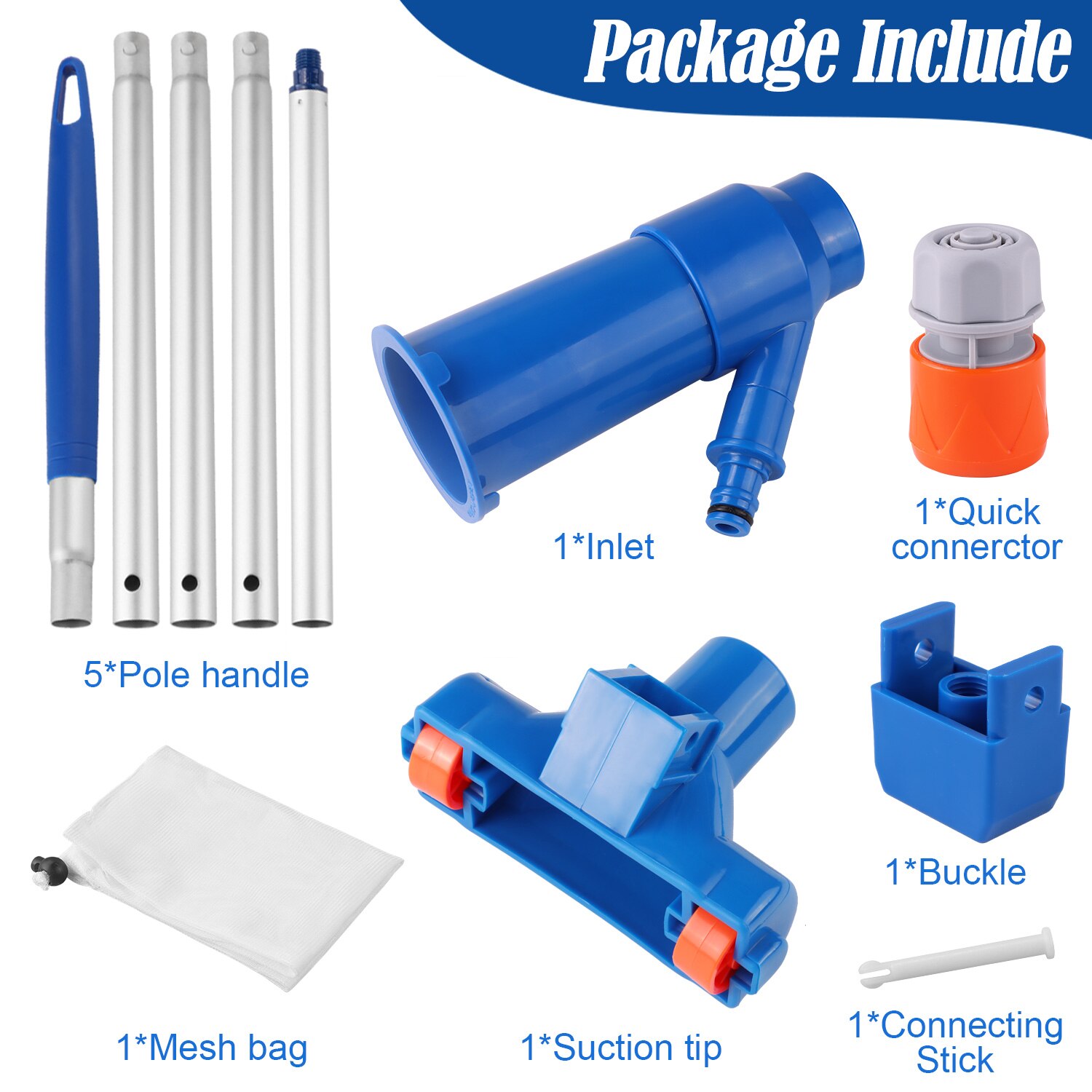 Zwembad Stofzuiger Draagbare Jet Zwembad Schoonmaken Accessoires Met 5 Sectie Pole Voor Zwembad Spa 'S Vijvers Ons Standaard: 01
