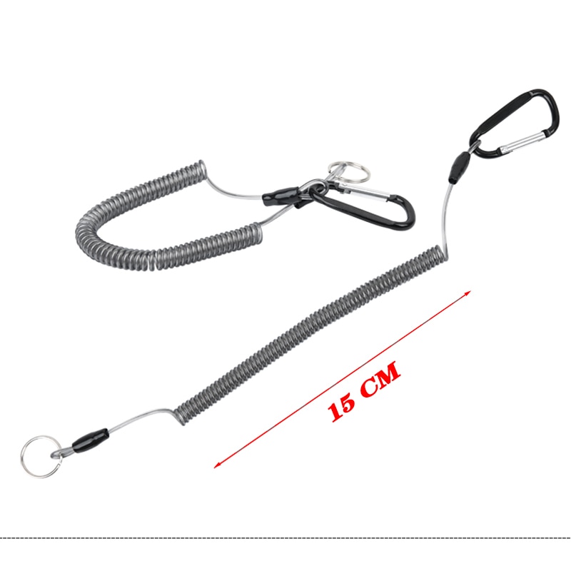 Carabiner Camping Hiking Anti-lost Rope Fish Clamp Controller Hanging Rope 6-Color Powerful Rope Keychain Rope