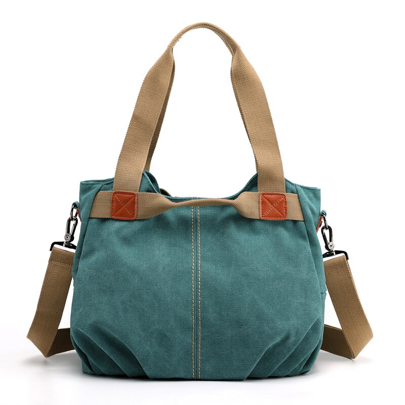 Canvas Hobos Bag Women Handbags Female Large Capacity Leisure Shoulder Bags for Travel Weekend Outdoor Bolsas Colors: Green