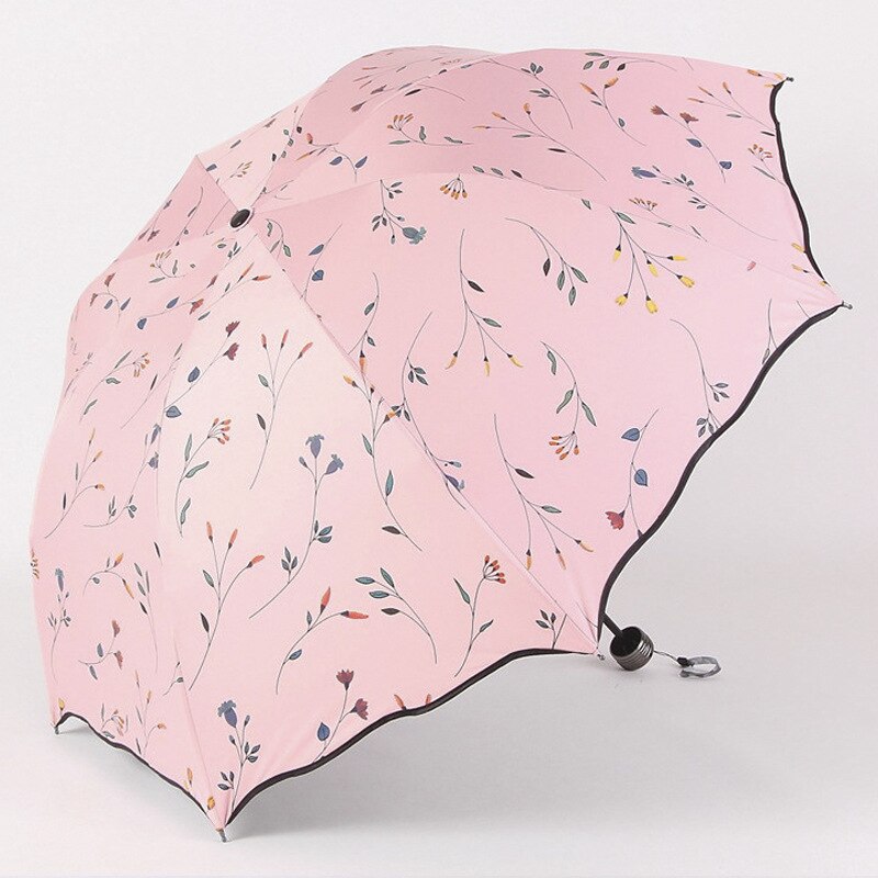 Vrouwen Mode Bloemen Paraplu Uv Bescherming Winddicht Vouwen Compact Outdoor Reizen Parasols Beste Prijs Grote Paraplu