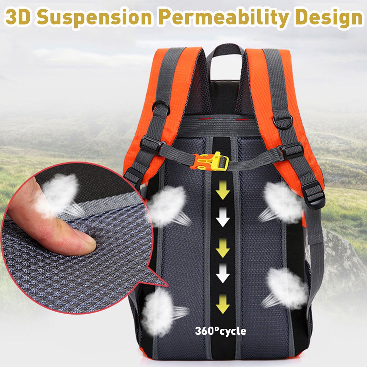 Unisex Large Nylon Backpack Travel Hiking Camping Waterproof USB Port Hiking Bag Outdoor Cycling Bags Men Women Sports Bag 50L