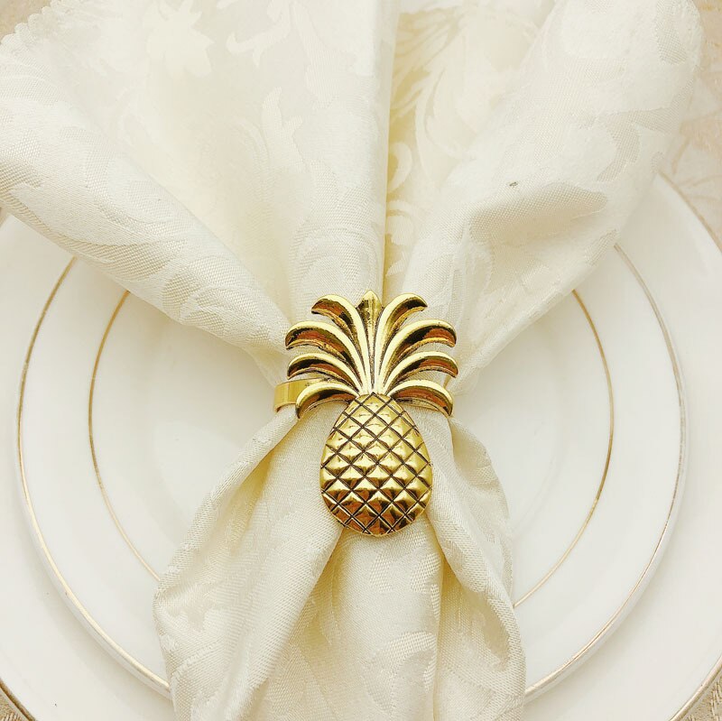 12pcs/lot pineapple napkin ring metal plating napkin ring ring stand wedding party table decoration