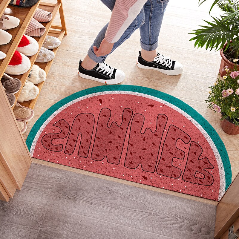 Paillasson d'entrée en PVC 3D imprimé citron, tapis de porte anti-poussière, intérieur et extérieur, pour cuisine, antidérapant, pour sol de bain