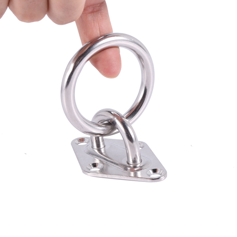 10 pcs 80mm x 50mm mounting hooks for wall or ceiling with round ring stainless steel bracket/fixing