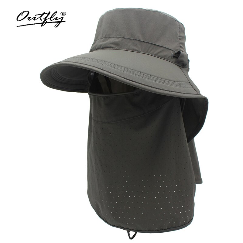 Outfly Brand Summer Sun Visor Hat Removable Mask and Neck Multi-functional Outdoor Hat for Women: Dark grey