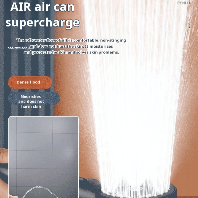 Household Super Shower Set Dechlorinating Light Luxury Booster Spray Shower Head High Pressure Bathroom Purifying Booster Spraye