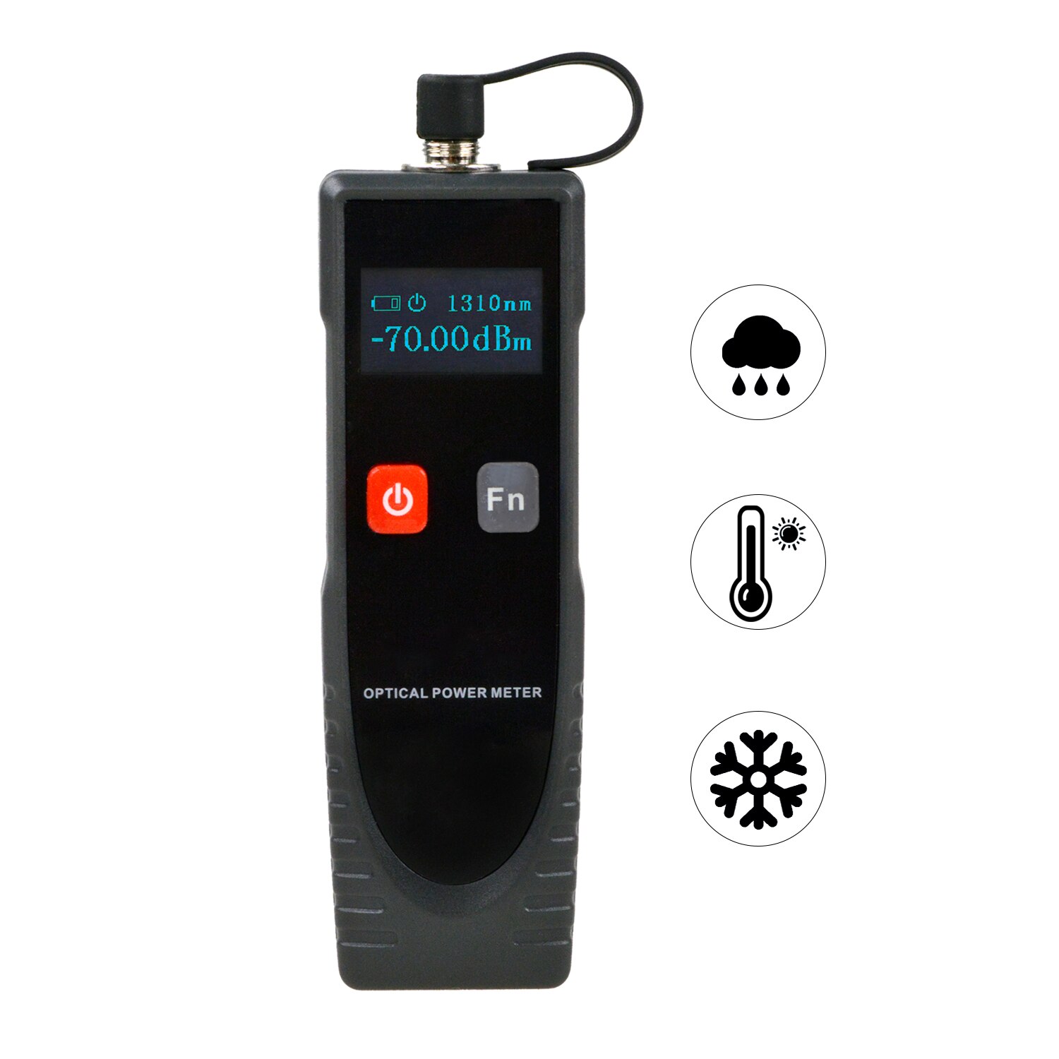Optical Power Meter blue/grey Portable Digital Mini Light Power Meter -70~6dBm with 6 Optic Wave Length