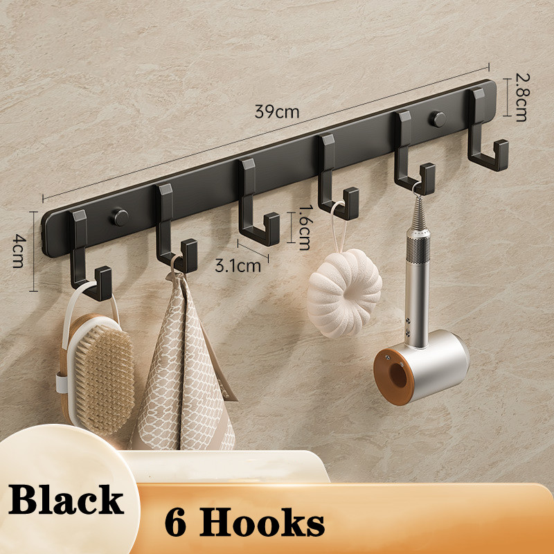 Ganchos negros de pared para colgar ropa, colgador de toallas de baño, perchero para puerta, abrigo, llave, gancho para ahorrar espacio, accesorio de cocina: Borgoña