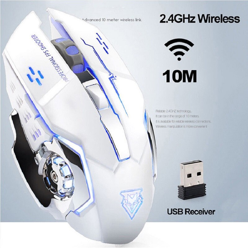 2.4Ghz Wireless Optical Computer X8 Mouse Wireless Charging Game Mouse Mute Luminous Mechanical for Gamer PC
