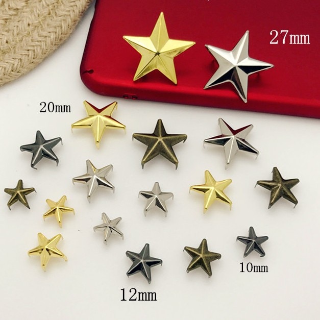 Stjärna nagelnit jacka skor väska tillbehör gör det själv utsmyckningar för scrapbooking brads scrapbook brons guld sliver