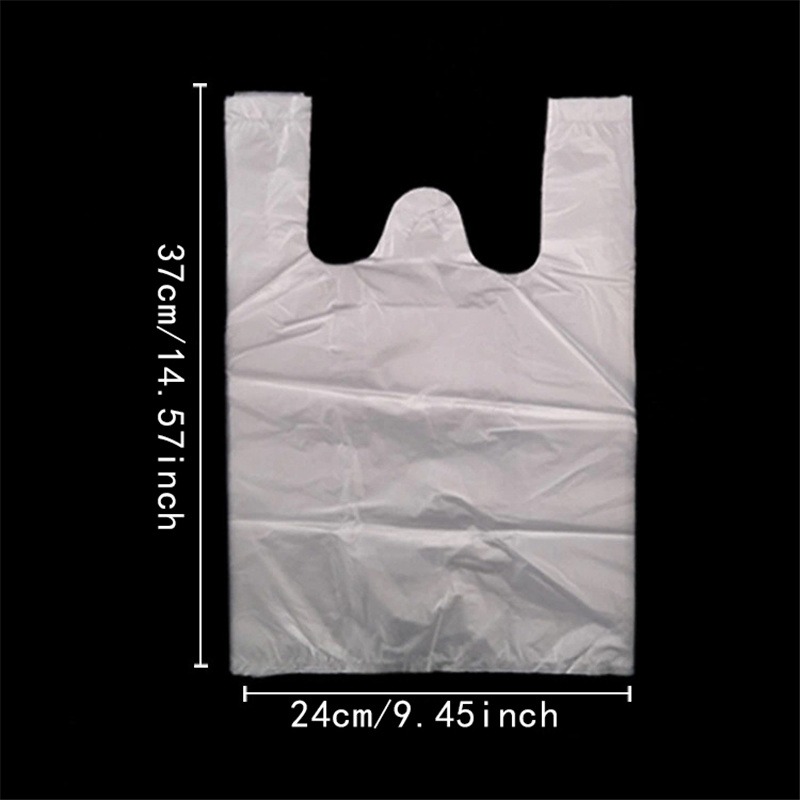 Sac de courses en plastique 100 pièces, sac de courses Transparent, sacs en plastique de supermarché avec poignée, emballage alimentaire