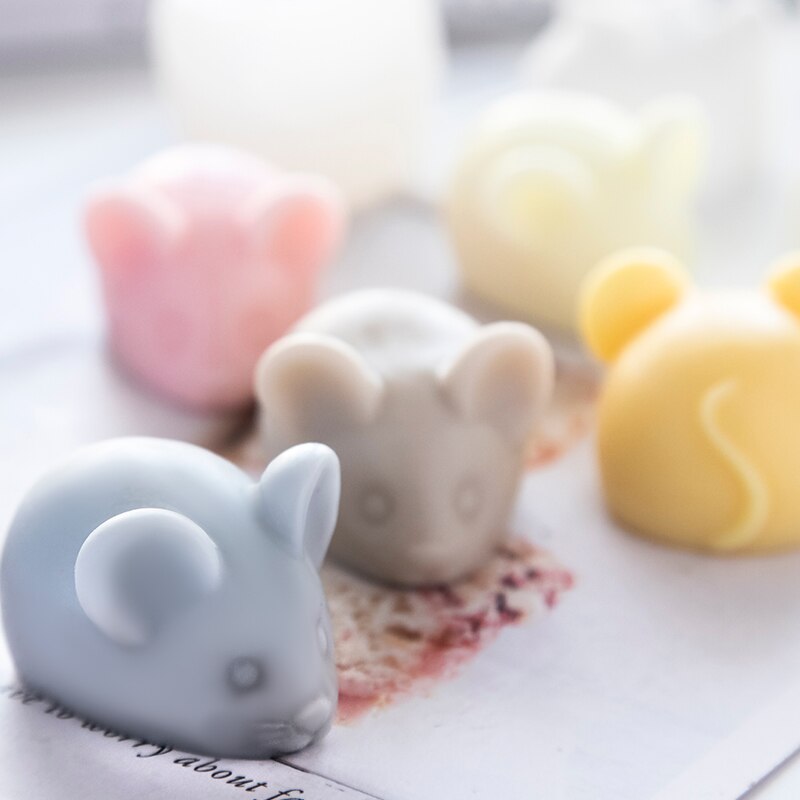 PRZY molde de silicona, el año del jabón para ratas, moldes de velas de Chocolate de yeso, moldes de resina de arcilla hechos a mano con ratón pequeño