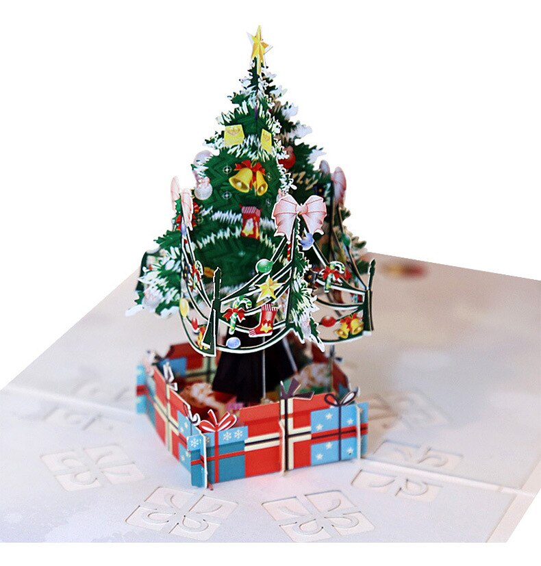 3D Pop-Up Kaarten Vrolijke Kerstkaart Santa Pompoen Xmas Festival Nieuwjaar Kaart Winter Nieuwjaar Groet kaarten