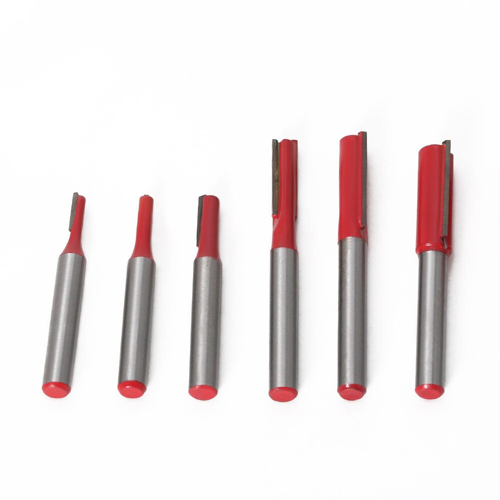 1/4 Inch Schacht Rechte Bit Hardmetalen Enkele Dubbele Fluit Router Bit Hout Frees Voor Houtwerk Tool