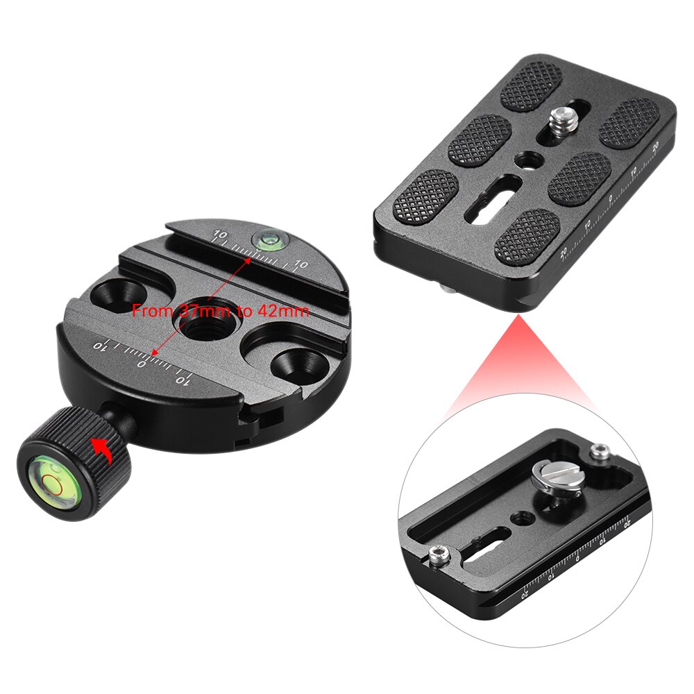 Andoer KZ-40 Universal- Stativ Kopf Rabatt Klemme Adapter w/PU-70 schnell Freisetzung Platte Kompatibel für Arca schweizerisch Aluminium Legierung