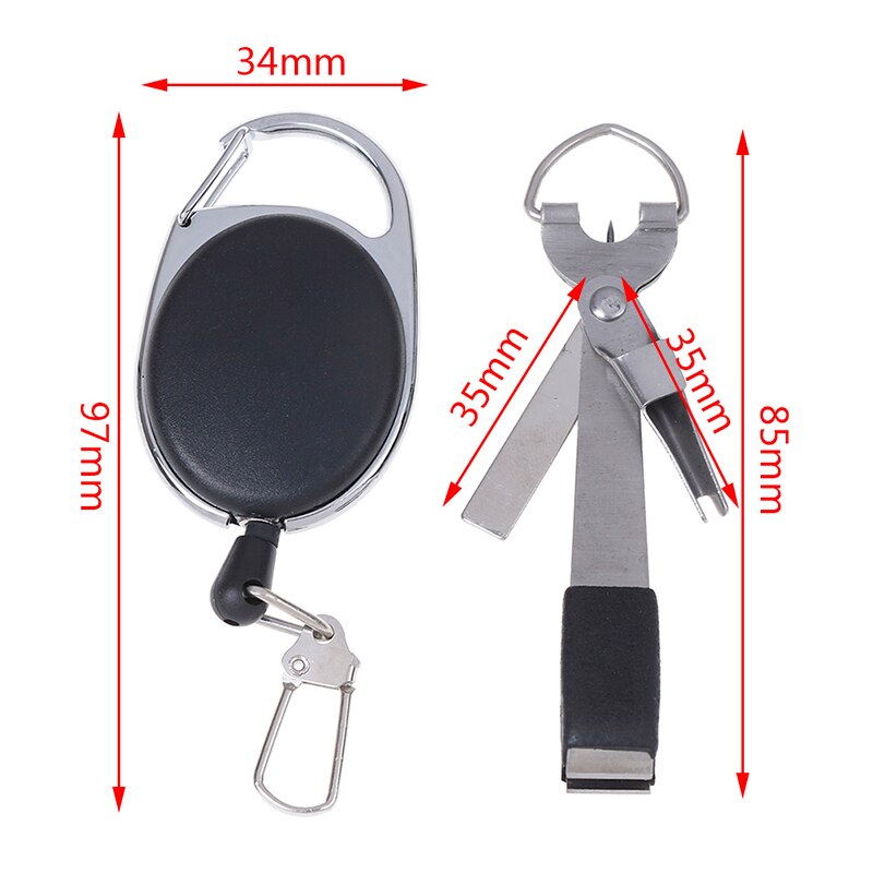 Vissen Quick Knoop Tool Snelle Tie Nail Knoper Vliegbindset Lijn Cutter Clipper Nipper W/Zinger Retractor Visgerei Accessoires
